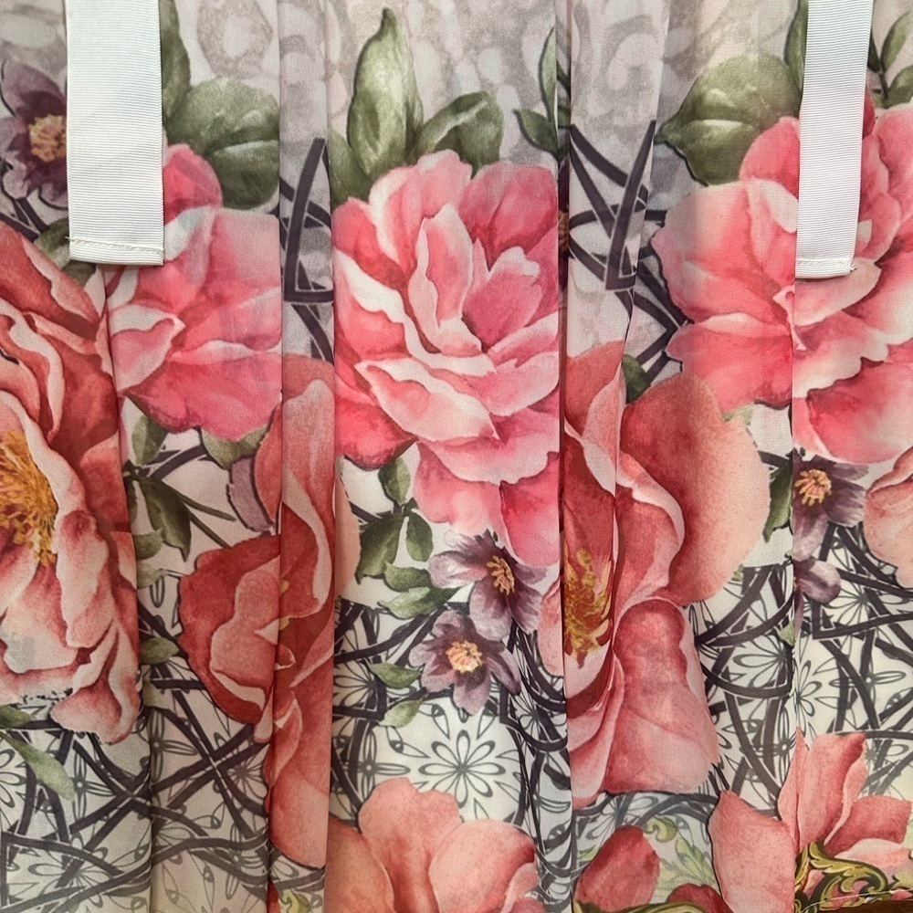 Boston Proper Women Size 0 Elegant Floral Halter Maxi Dress High Neck Rhinestone - Picture 12 of 16